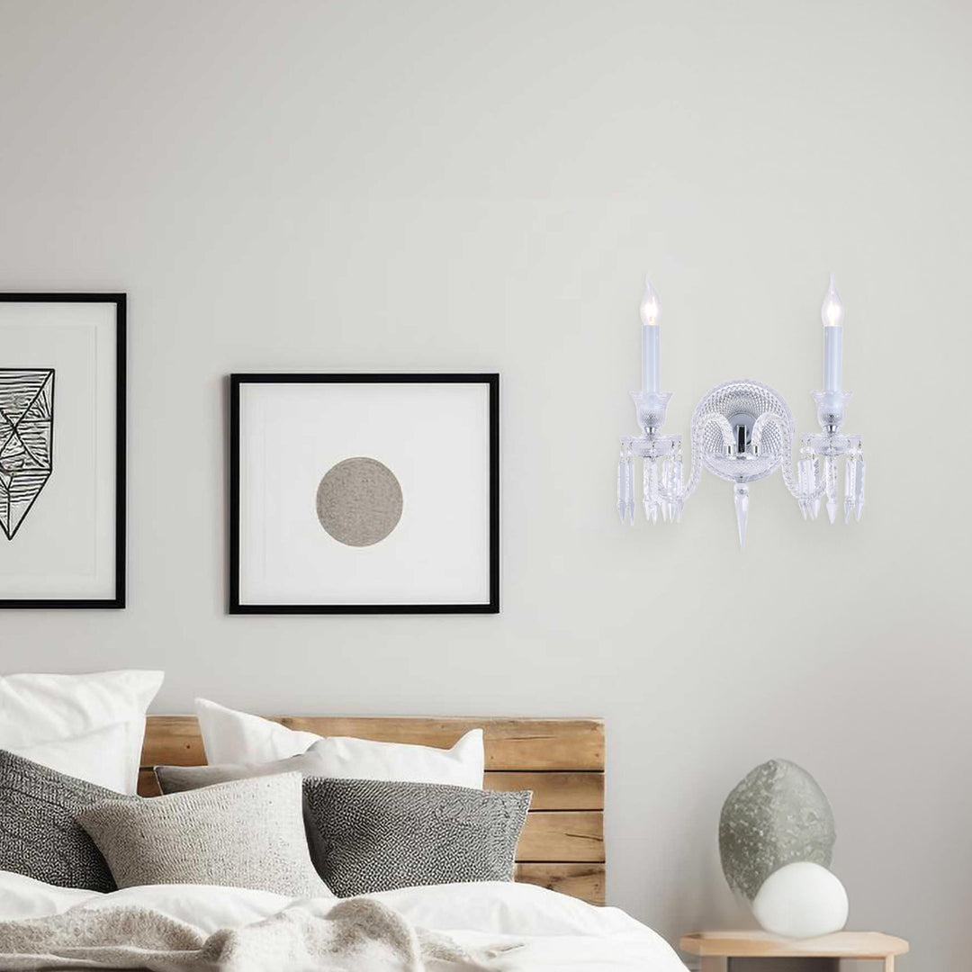 Buckingham Wall Sconce - Double Arm Double Sconce - Chrome - Designer Chandelier Australia