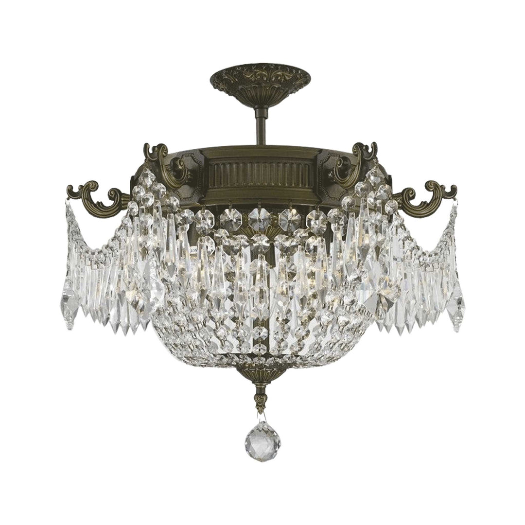 Regency Basket Chandelier - Antique Bronze Style - Flush Mount - W:46cm H:43cm - Designer Chandelier Australia