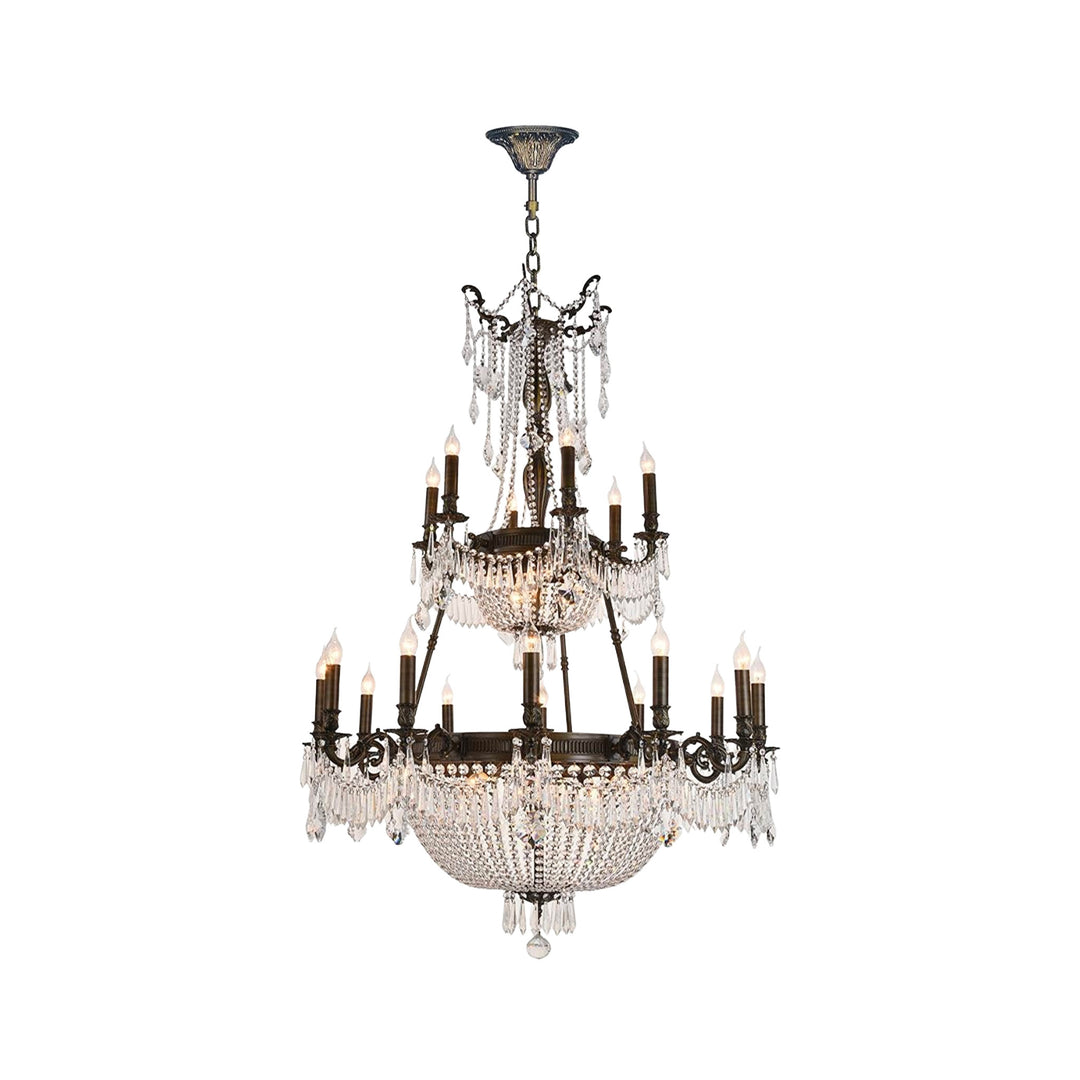 Regency Basket Chandelier Double Layer - Antique Bronze Style - W:100cm - Designer Chandelier Australia