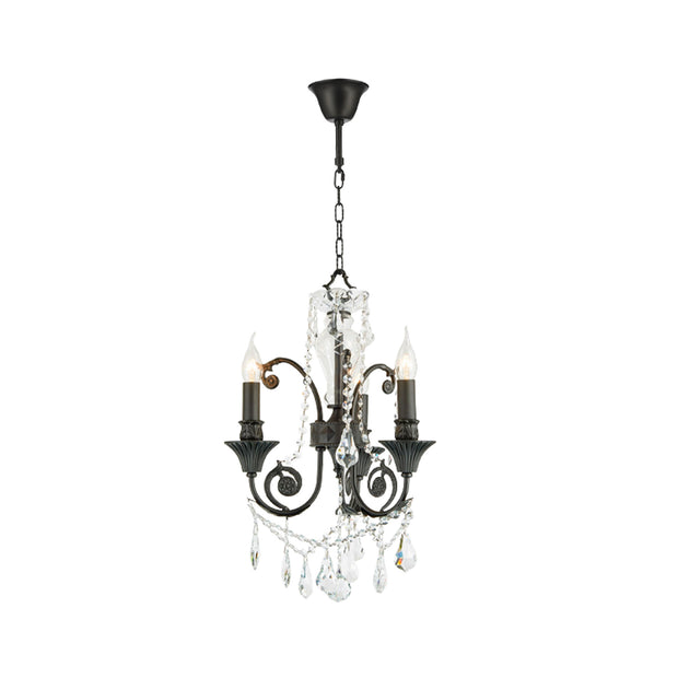 French Provincial Iron Chandelier- 3 Arm - Wrought Iron Finish