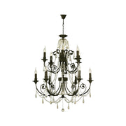 French Provincial Iron Chandelier- 12 Arm - Wrought Iron Finish