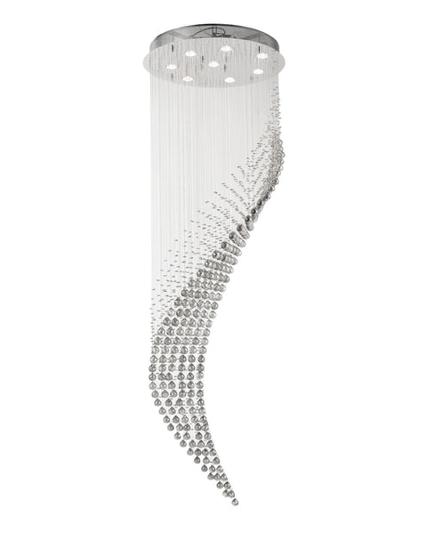 Contemporary Wave LED Chandelier - SMOKE - W:60cm H:190cm