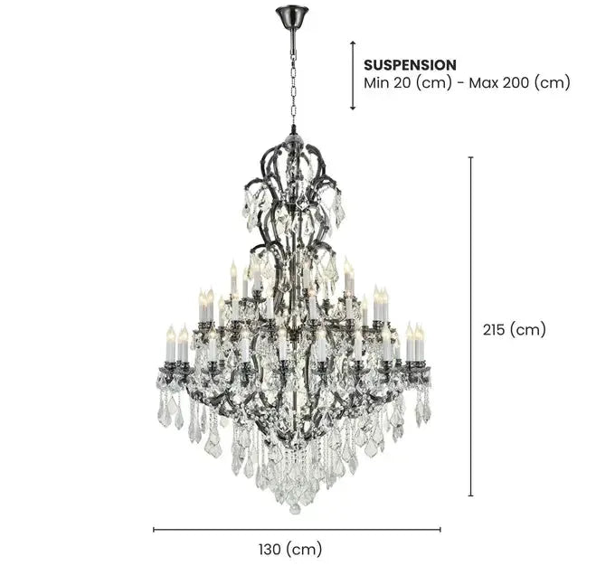 Maria Theresa Crystal Chandelier Royal 48 Light - Smoke Finish