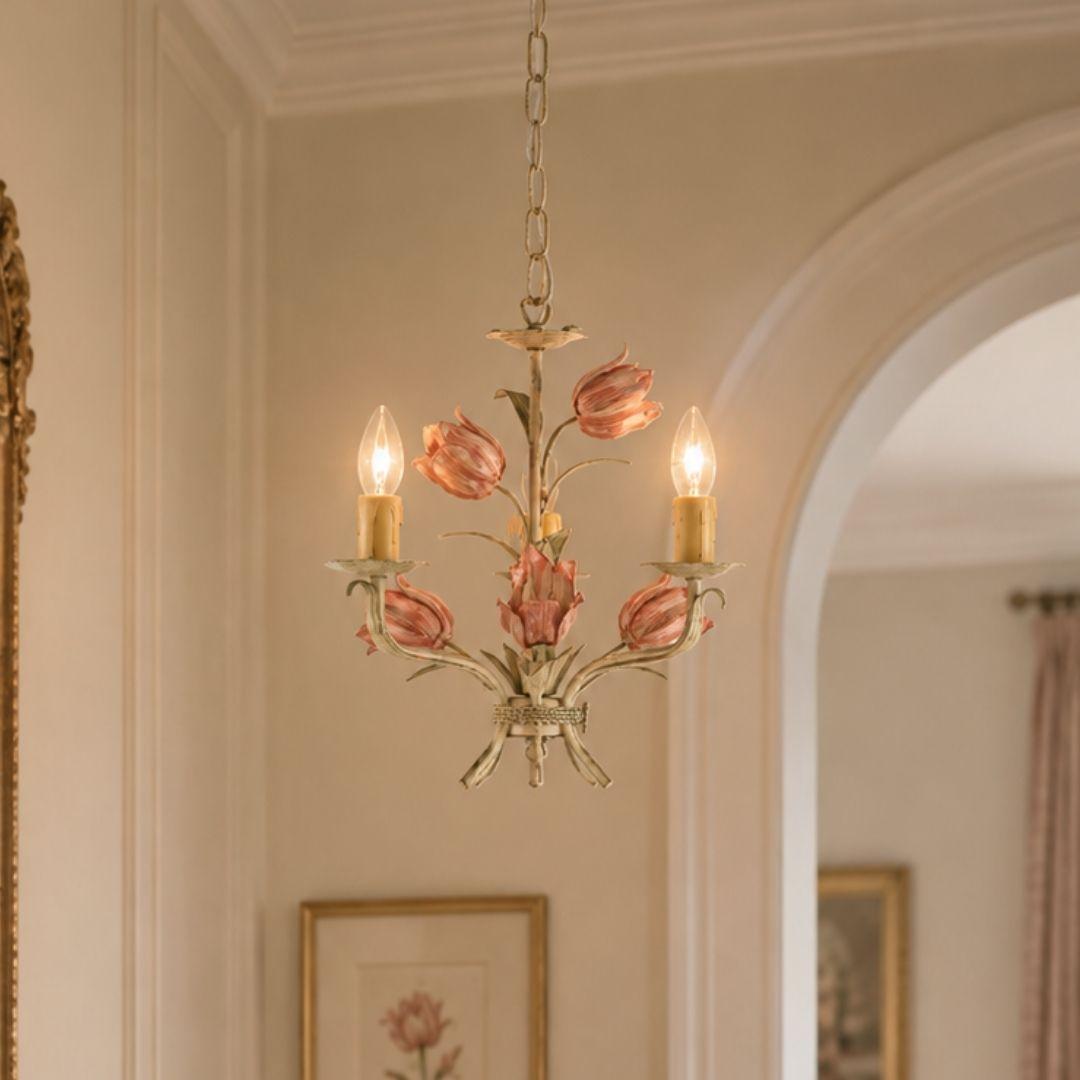 Brittany Collection - Sage Rose 3 Lights Chandelier