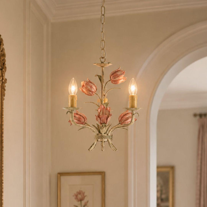 Brittany Collection - Sage Rose 3 Lights Chandelier