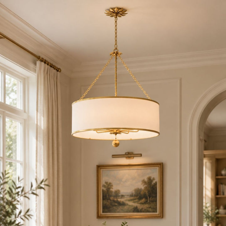 Florentine Collection - 6 Lights Ring Pendant - Antique Gold