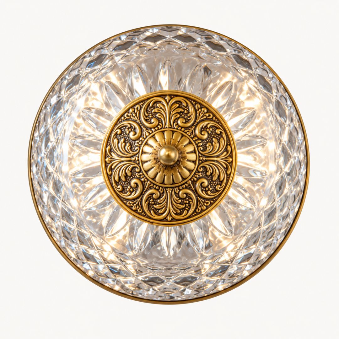 Devon Collection - Old Brass - Clear Glass Flush Mount - W:20cm