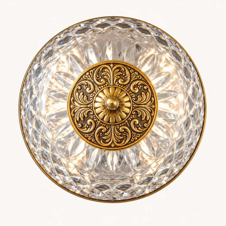 Devon Collection - Old Brass - Clear Glass Flush Mount - W:20cm