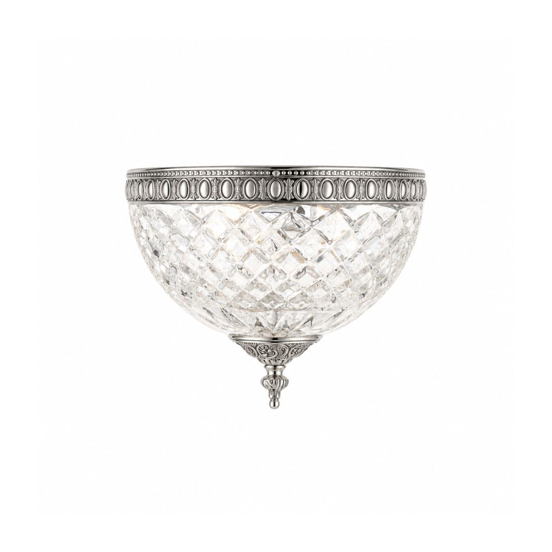 Devon Collection - Polished Nickel - Clear Glass Flush Mount - W:20cm