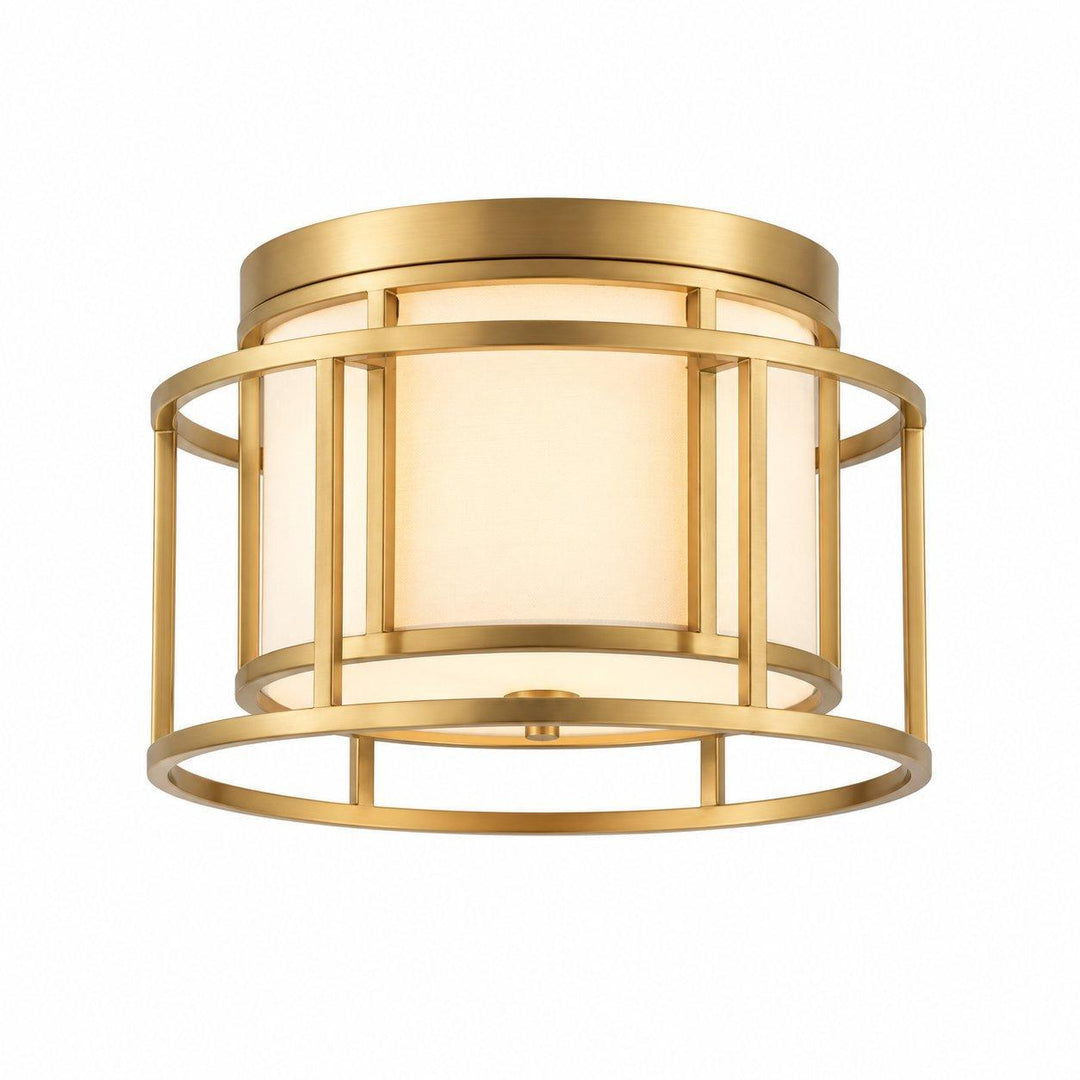 Dixon Collection - Flush Mount Chandelier - Satin Brass Frame - W:38cm