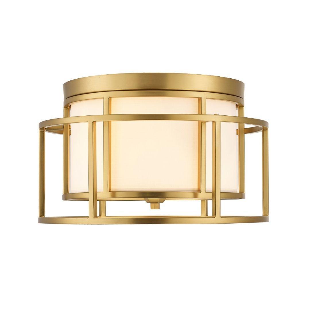 Dixon Collection - Flush Mount Chandelier - Satin Brass Frame - W:38cm