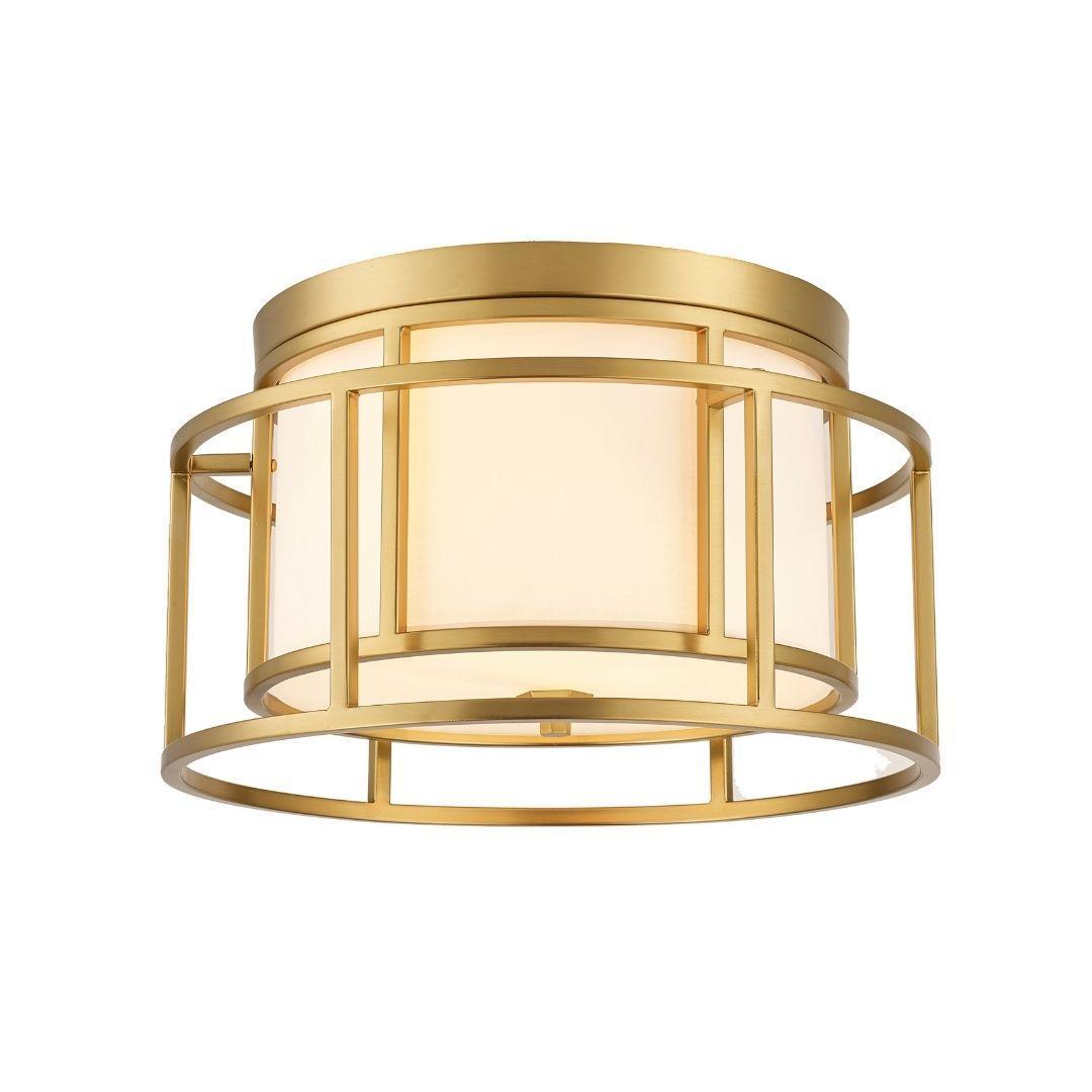 Dixon Collection - Flush Mount Chandelier - Satin Brass Frame - W:38cm