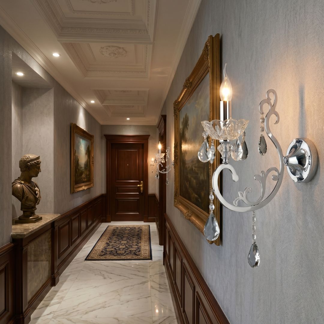 Elise Single Arm Wall Sconce - Chrome