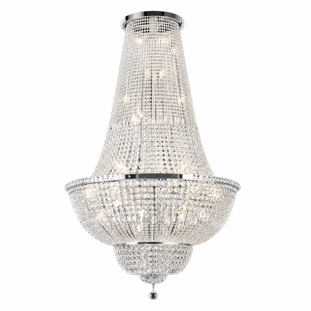 Empress Crystal Basket Chandelier - Chrome - 42 Light