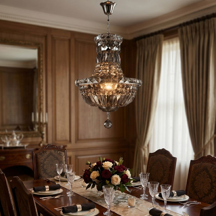 Empress Crystal Basket Chandelier - Smoke - 5 Light