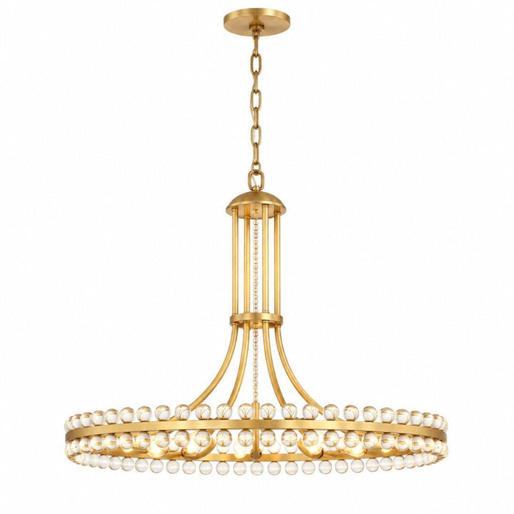 Farris Collection - Aged Brass Chandelier - 12 Lights