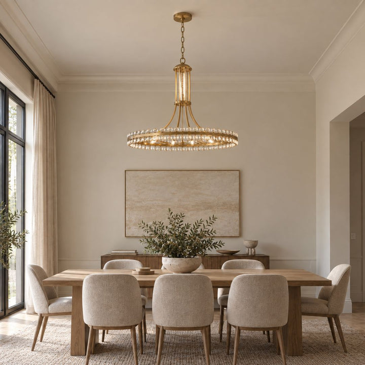 Farris Collection - Aged Brass Chandelier - 12 Lights