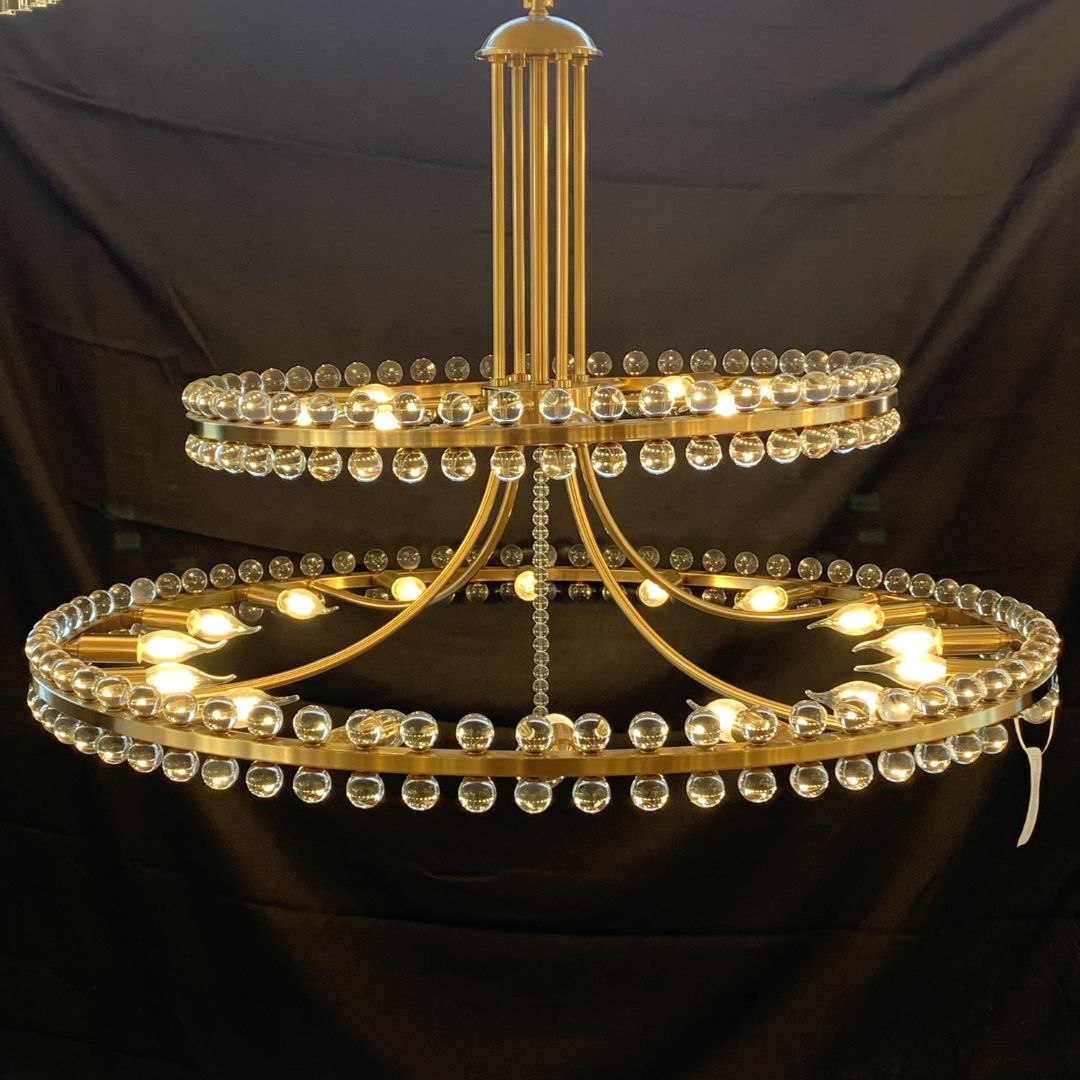 Farris Collection - Aged Brass Chandelier - 2 Tier