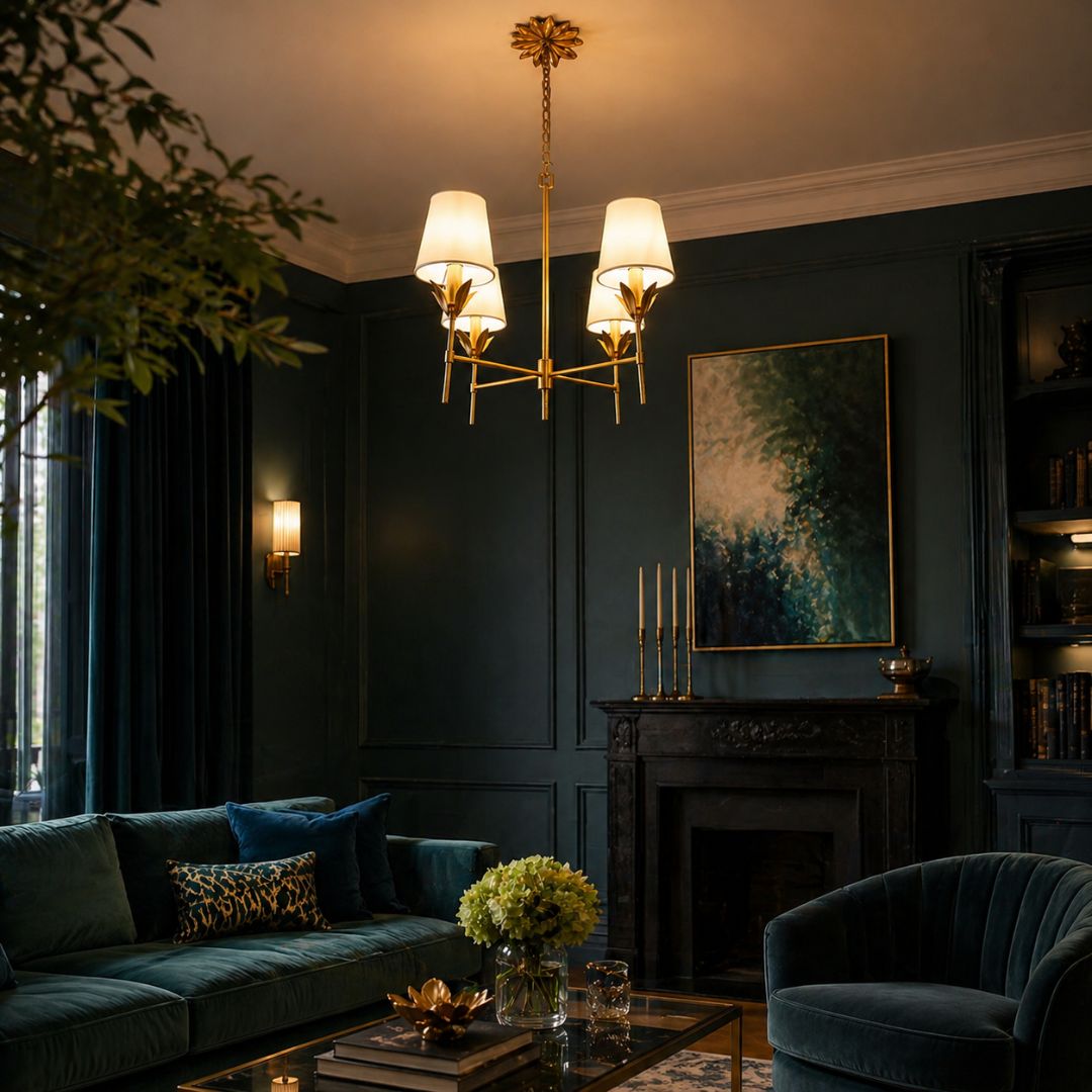 Florentine Collection - 4 Light Chandelier - Antique Gold