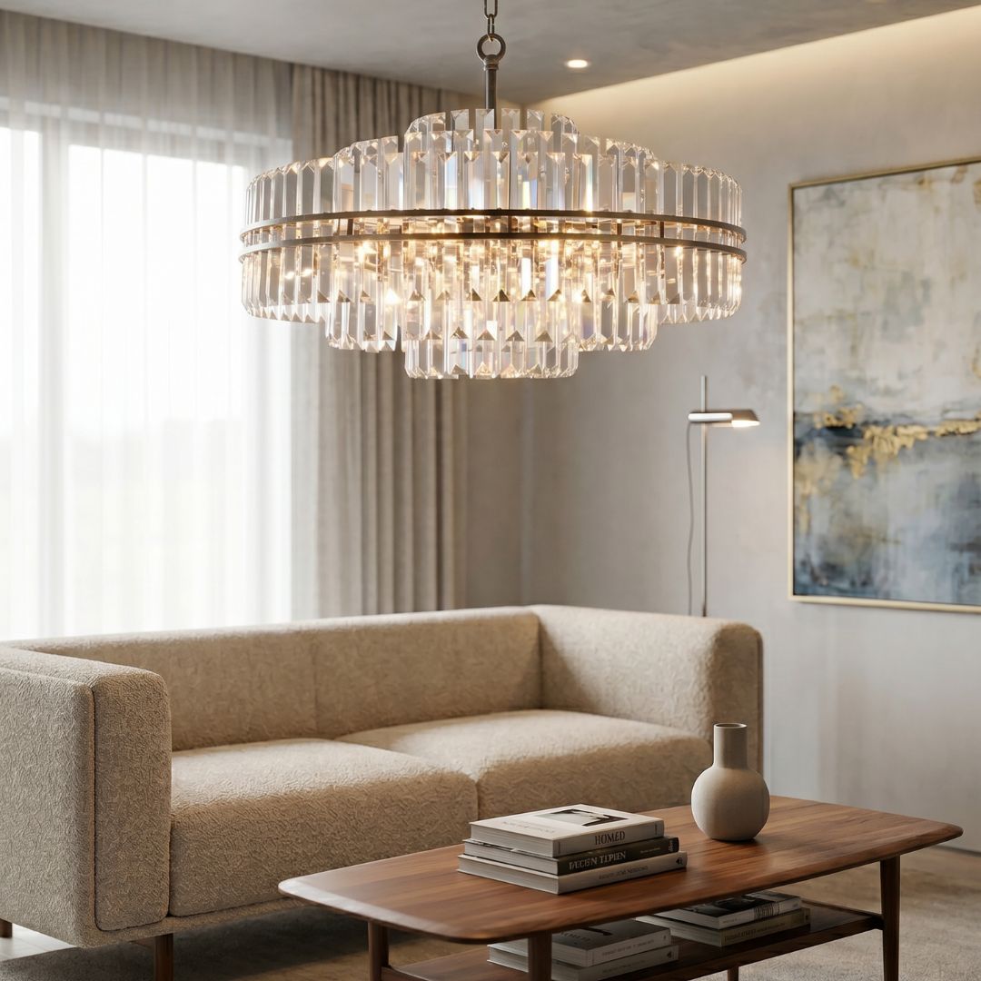 Ashton Collection - Chandelier - Champagne Finish - W:80cm