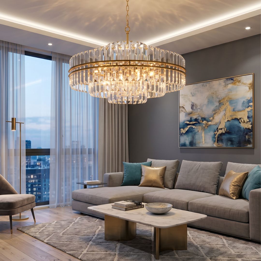Ashton Collection - Chandelier - Antique Gold - W:80cm