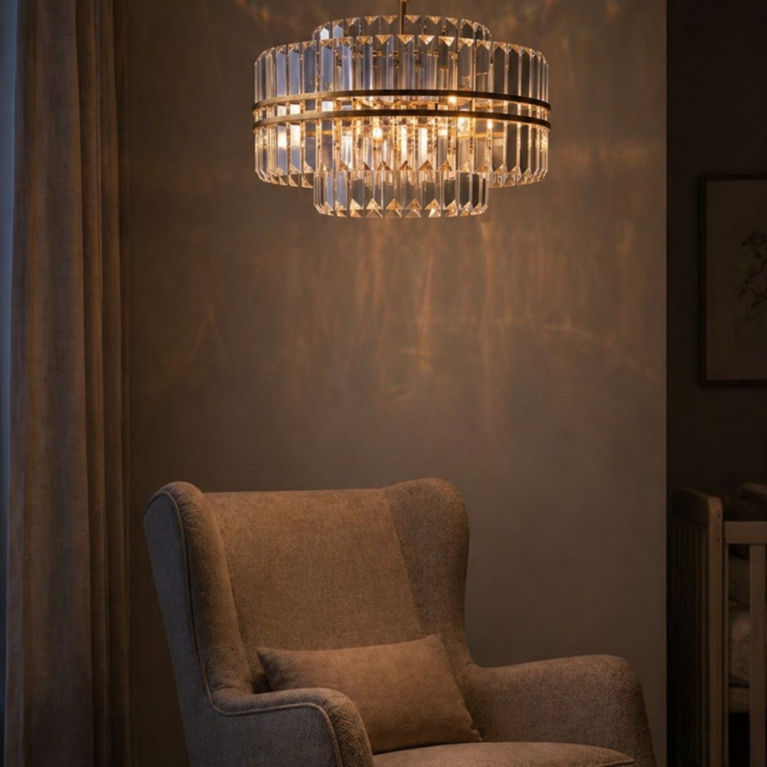 Ashton Collection - Chandelier - Antique Gold Finish - W:68cm