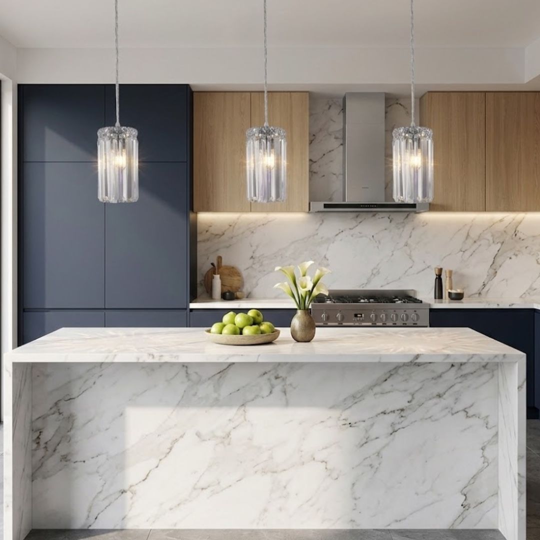 Modular Single Light Pendant - Round - Chrome - H:25cm