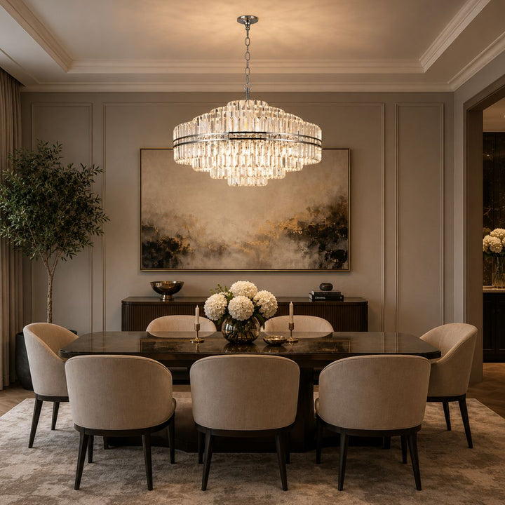 Ashton Collection - Chandelier - Nickel Plated - W:100cm
