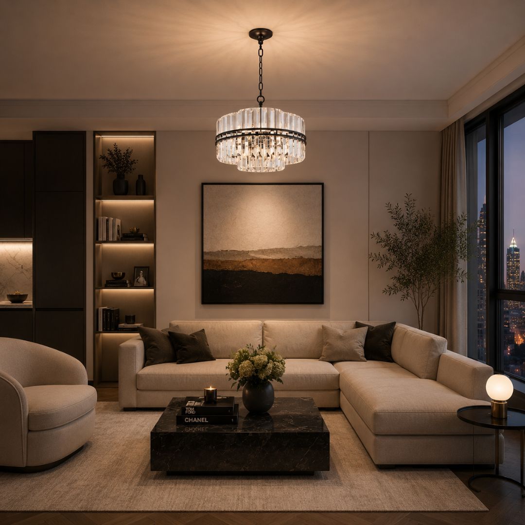 Ashton Collection - Chandelier - Warm Bronze Finish - W:55cm