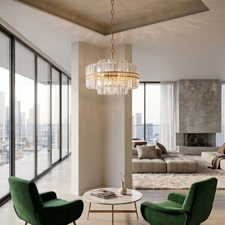 Ashton Collection - Chandelier - Antique Gold Finish - W:55cm
