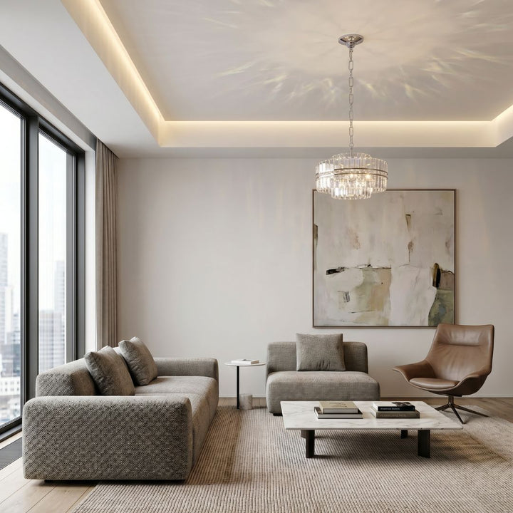 Ashton Collection - Chandelier - Nickel Plated - W:55cm