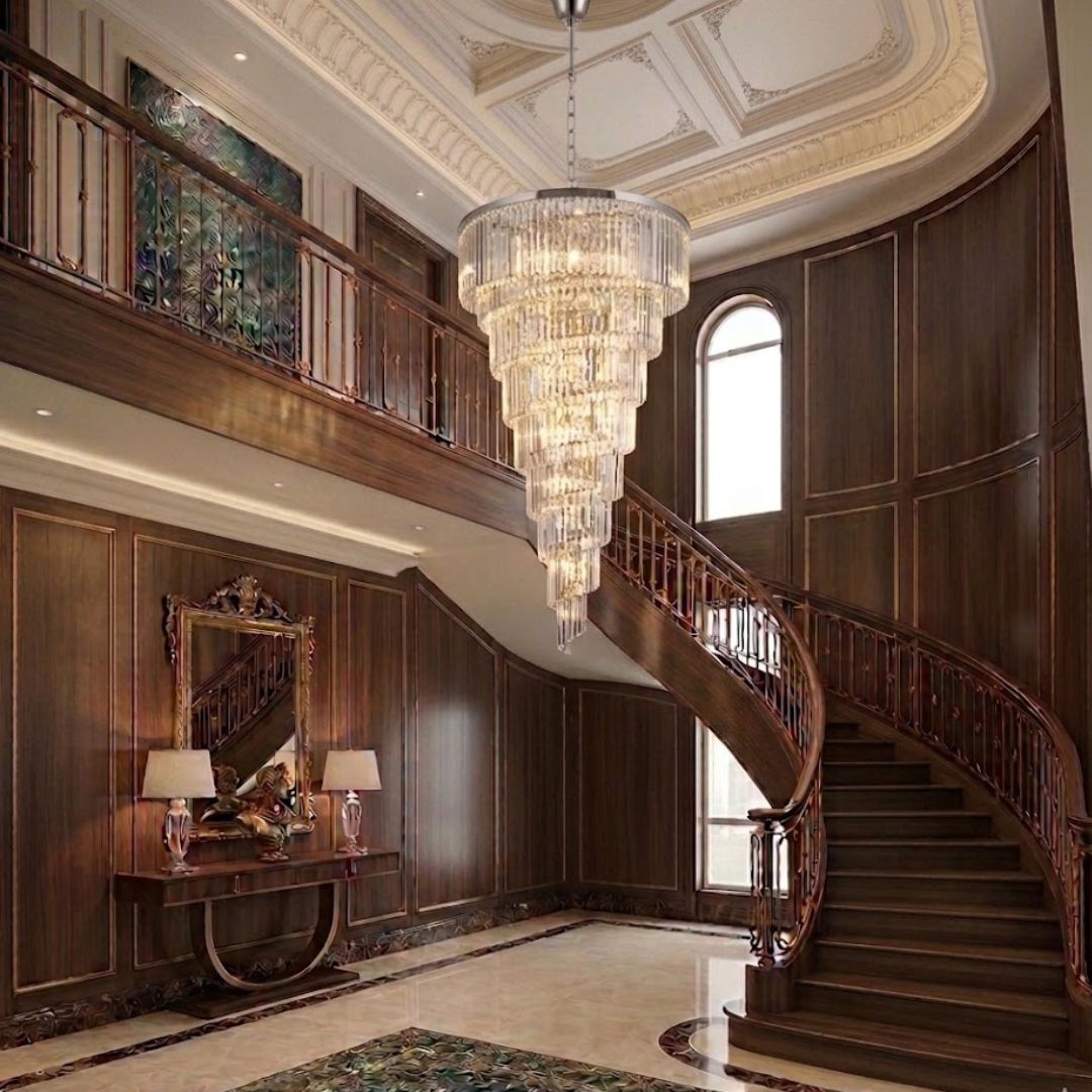 NewYork Oasis Spiral Chandelier - Chrome - Width: 90cm
