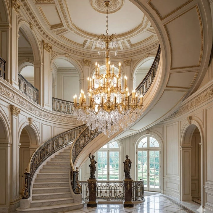 Americana 45 Light Crystal Chandelier - Brass Finish