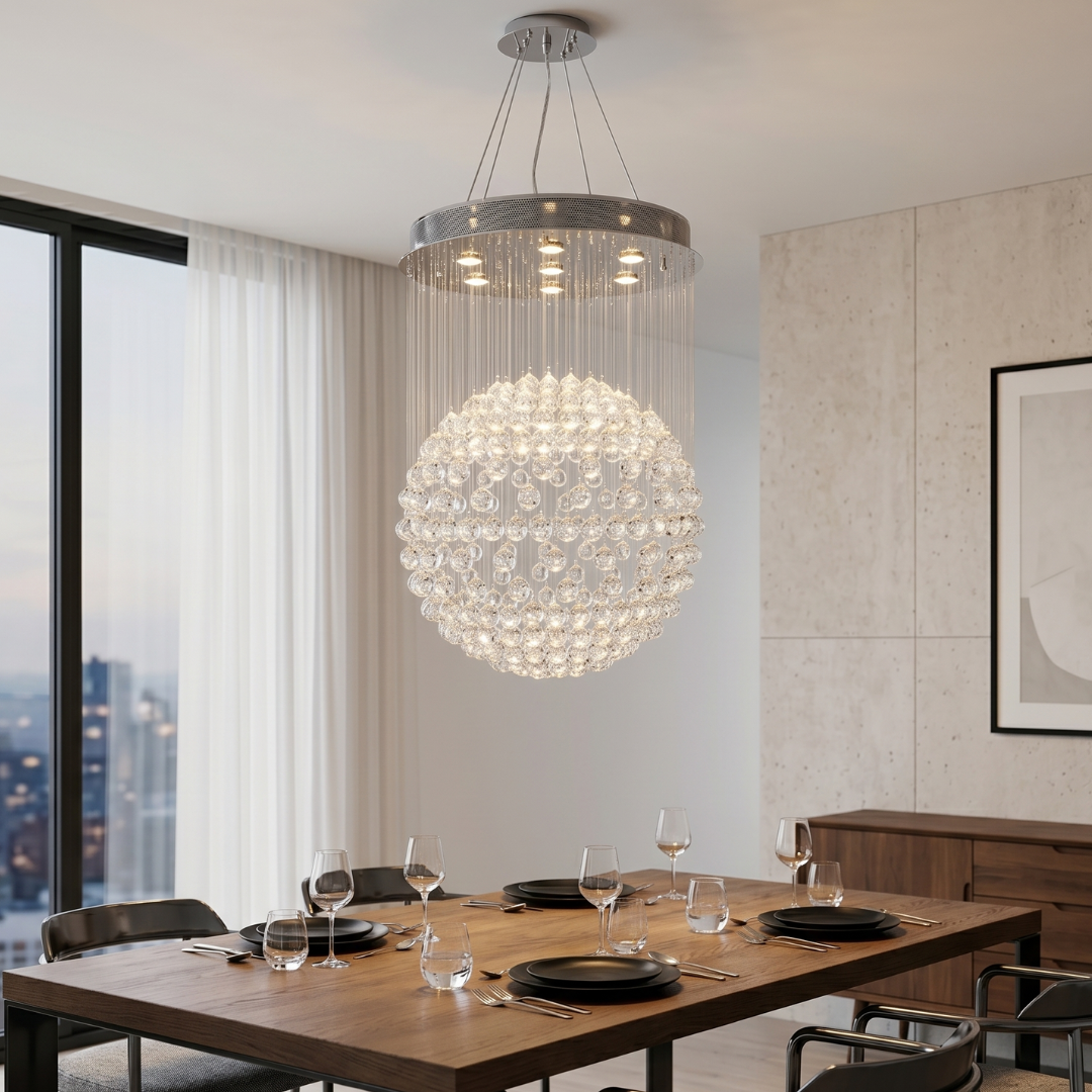 Full Ball LED Crystal Chandelier - Width:60 Height:90cm