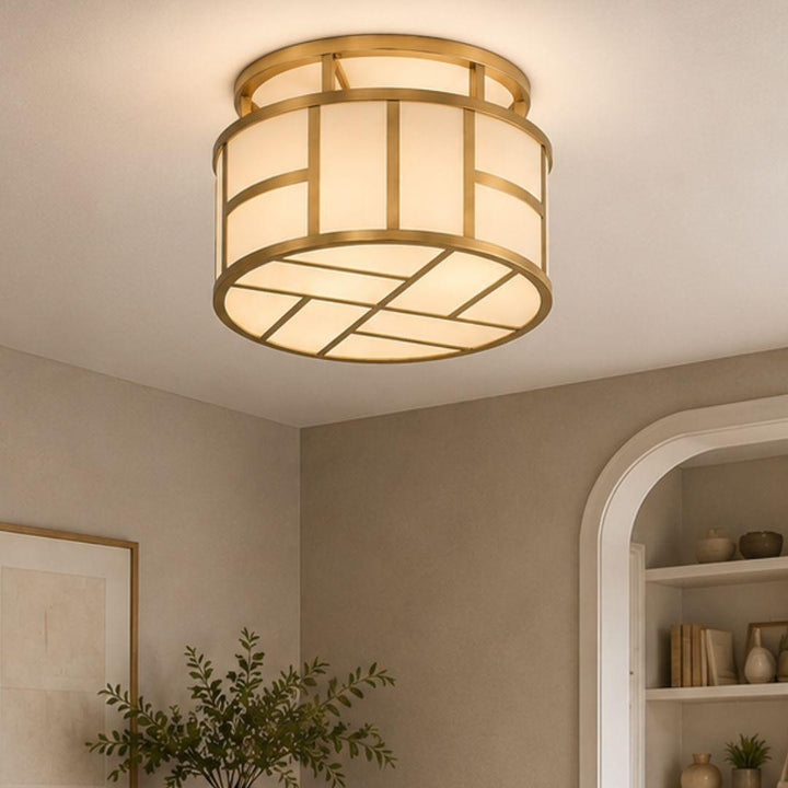 Fulton Collection - Flush Mount Chandelier - Satin Brass Frame W:43cm