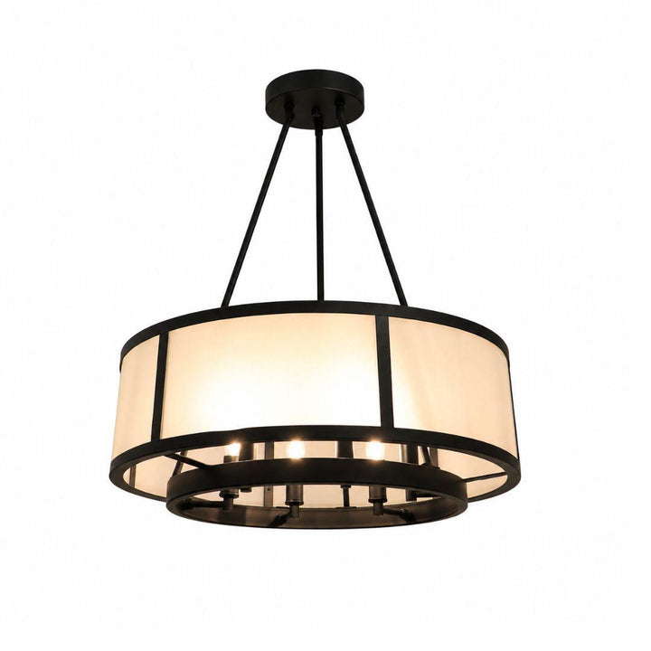 Byron Collection - Chandelier - Matte Black Frame - W:80cm