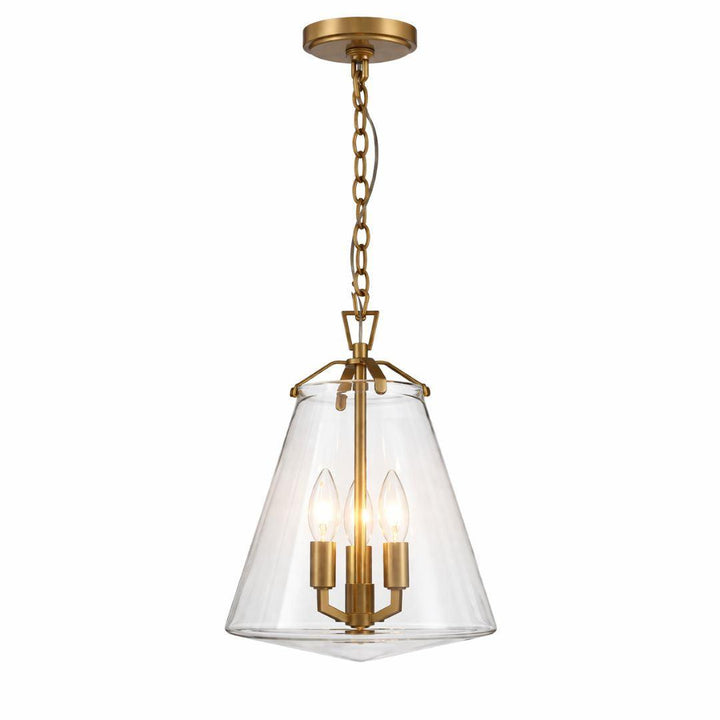 Baxter Collection - 3 Light Pendant - Satin Brass