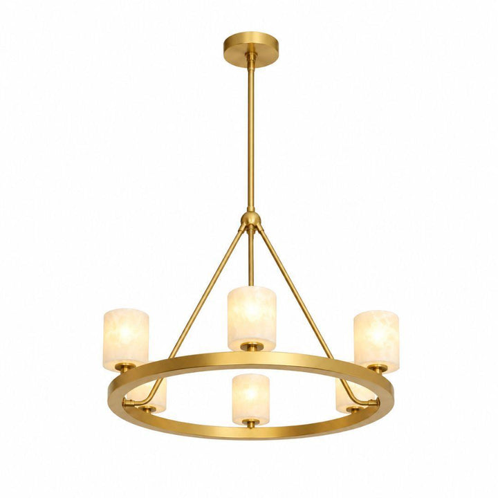 Hulton Collection - 6 Light Chandelier - Satin Brass