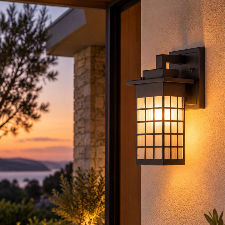 After Dark Collection - Grid - Outdoor Wall Light
