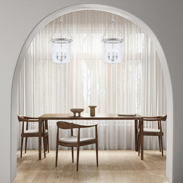 Chathan Bell - 3 Light Pendant - Polished Nickel