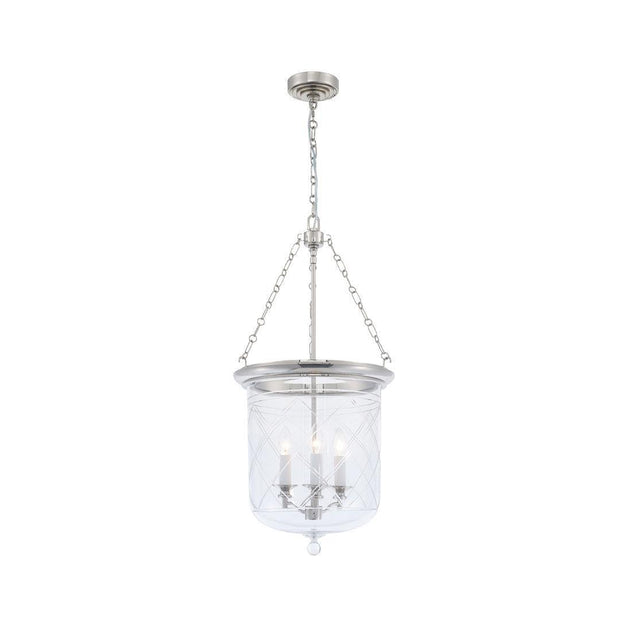 Chathan Bell - 3 Light Pendant - Polished Nickel