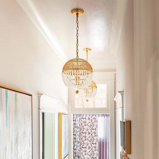 Fiona Collection - Antique Gold Chandelier - W:30cm