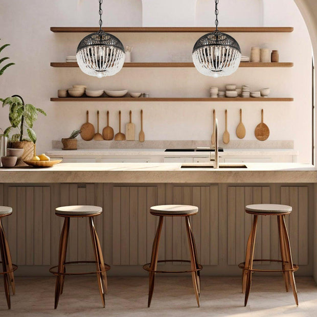 Fiona Collection - Matte Black Chandelier - W:30cm