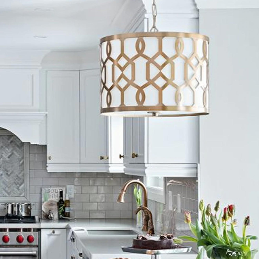 Niles Collection - Pendant - Satin Brass - W:46cm