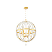 Josie Collection - Antique Gold & Clear Glass Pendant - W:35cm