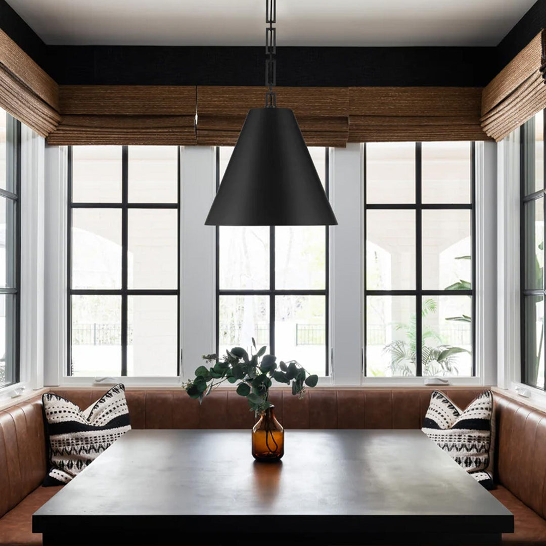 Victor Collection - Pendant - Matte Black & Antique Gold - W:45.7cm