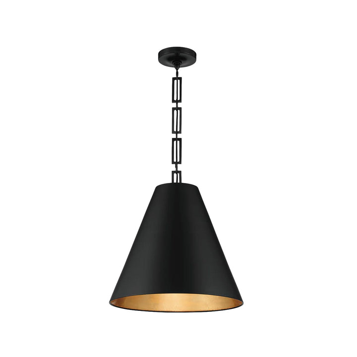 Victor Collection - Pendant - Matte Black & Antique Gold - W:45.7cm