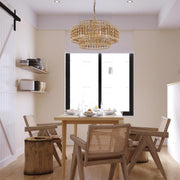 Jasper Collection - 3 Tier Rattan Chandelier - W:40cm