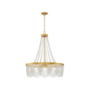Perla Collection - Antique Gold Chandelier - Frosted Glass Beads