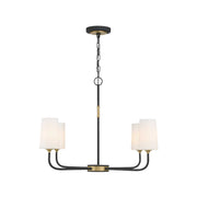 Royston Collection - 4 Light Chandelier - Satin Brass & Matte Black - W:86cm